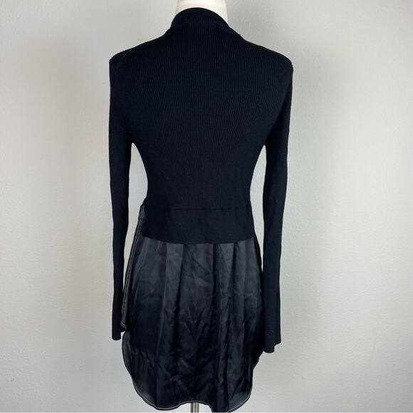 All Saints Black Ribbed Double Layer Sweater Top Medium - Picture 8 of 9
